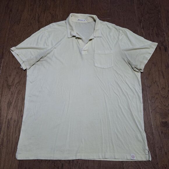 Marine Layer Other - Marine Layer Men’s Short Sleeve Polo Shirt Pale Banana Size L/XL